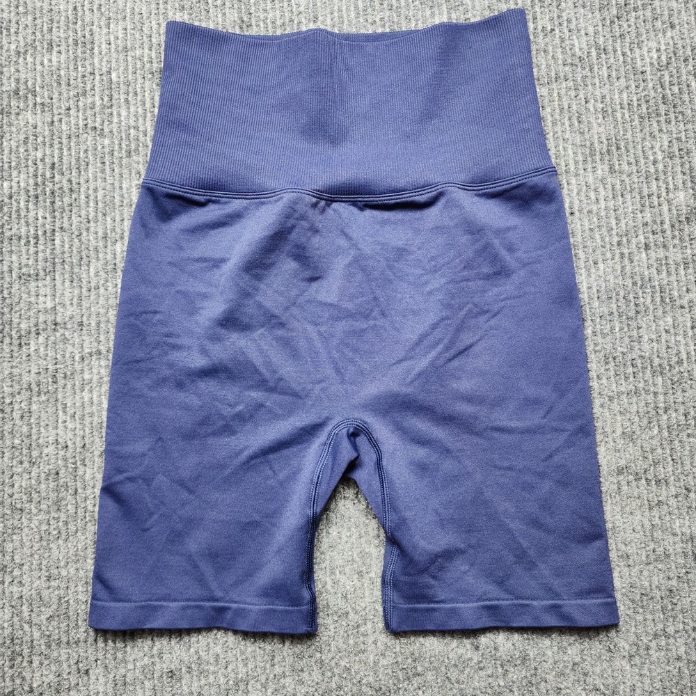 PINK Victoria's Secret High Waisted Seamless Biker Shorts Blue Purple Small - Picture 1 of 9